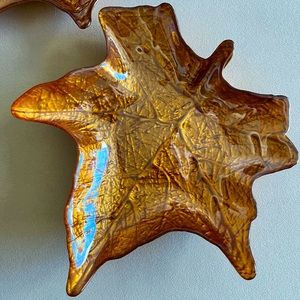 Maple leaf Turkish glass dishes, set of 2